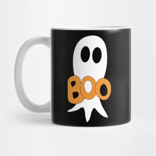 Cute Halloween ghost cartoon with BOO text Mug